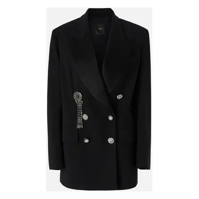 Pinko, Blazer élégant avec boutons bijoux, Noir limousine, 36