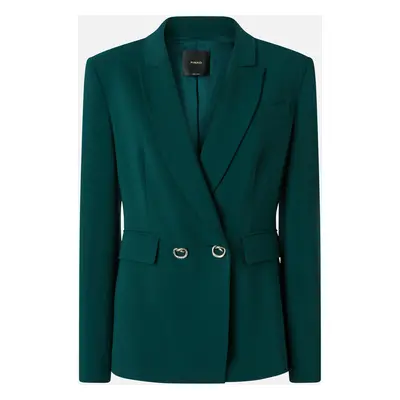 Pinko, Blazer en cady technique avec boutons en métal, Vert bouteille foncé, 36