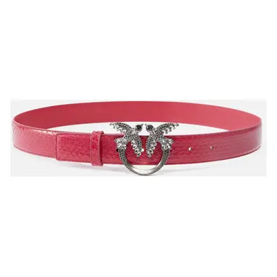 Pinko, Ceinture 3 cm en cuir de python brillant PINKO Galleria, Fuchsia-fleur de cactus-vieil ar