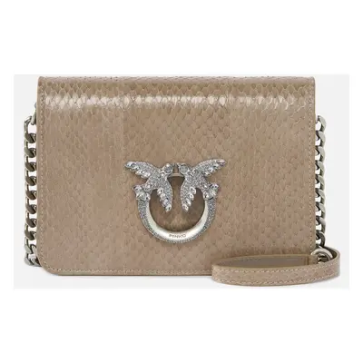 Pinko, Petit sac à bandoulière Mini Love Bag en reptile brillant PINKO Galleria, Cendre vive-vie