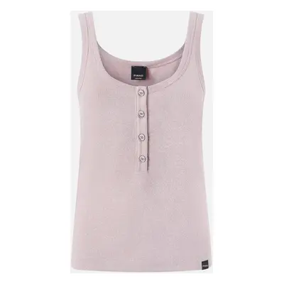 Pinko, Débardeur en maille métallisée avec boutons, Rose-mauve deauville, XS