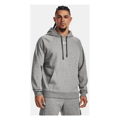 Sweat à capuche Under Armour Rival Fleece pour homme Castlerock Light Heather / Blanc S