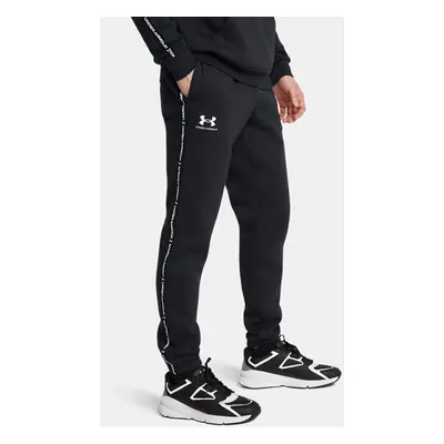 Pantalon de jogging à bandes griffées Under Armour Icon Fleece pour homme Noir / Blanc L