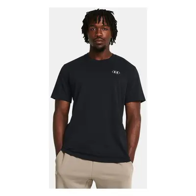 Haut à manches courtes et écusson sur la gauche Under Armour Heavyweight pour homme Noir / Blanc