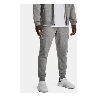 Pantalon de jogging cargo Under Armour Rival Fleece pour homme Castlerock Light Heather / Blanc 