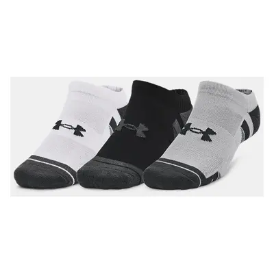 Lot de 3 paires de chaussettes invisibles Under Armour Performance Tech unisexes Mod Gris / Blan