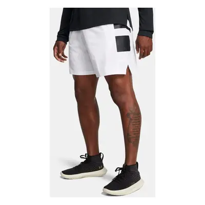 Short Under Armour Zone Woven pour homme Blanc / Racer Rouge / Noir XL