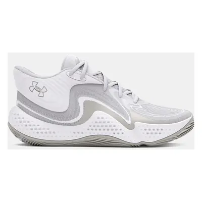 Chaussure de basket mi-montante Under Armour Spawn 6 unisexe Blanc / Distant Gris / Blanc Clay 4