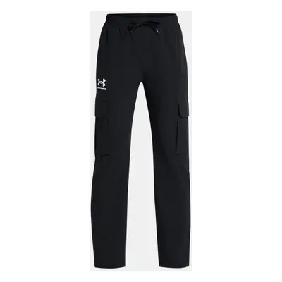 Pantalon Under Armour Icon Woven pour garçon Noir / Blanc YLG (149 - 160 cm)