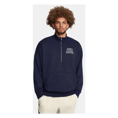 Haut ½ zip oversize Under Armour Icon Heavyweight Terry pour homme Midnight Bleu Marine / Summit