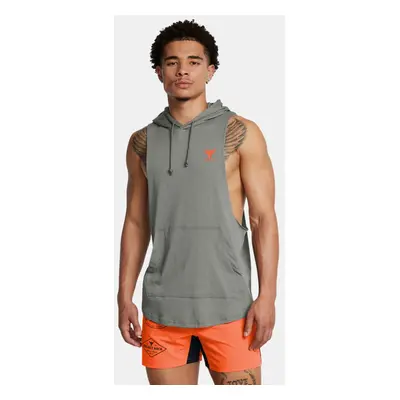 Sweat à capuche sans manches Project Rock pour homme Clay Vert / Team Orange L