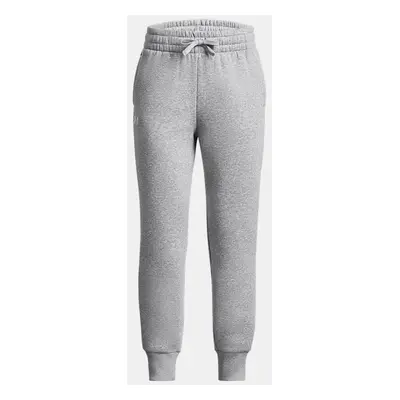 Pantalon de jogging Under Armour Rival Fleece pour fille Mod Gris Light Heather / Blanc YMD (137