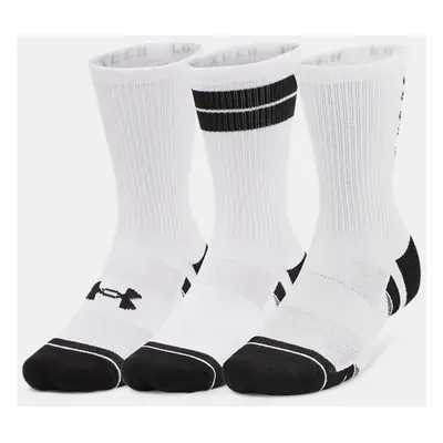 Chaussettes hautes Under Armour Performance Tech unisexes (lot de 3 paires) Blanc / Blanc / Noir