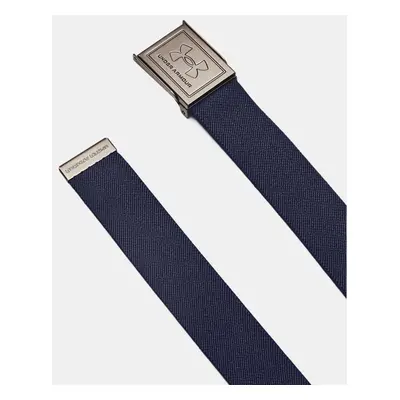 Ceinture Under Armour Drive Stretch Webbing pour homme Midnight Bleu Marine / Khaki Base / Argen