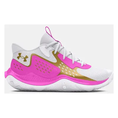 Chaussure de basket Under Armour Jet '23 unisexe Blanc / Vivid Magenta / Metallique Or 45.5