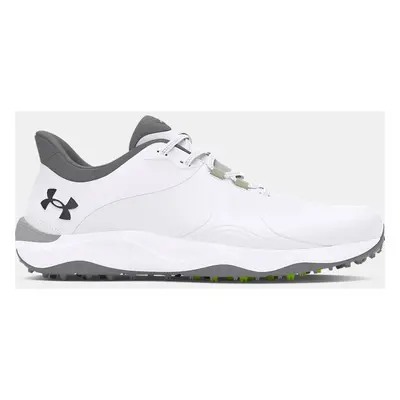 Chaussure de golf large sans pointes Under Armour Drive Pro pour homme Blanc / Blanc / Metalliqu