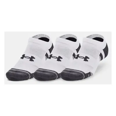 Lot de 3 paires de chaussettes invisibles en coton Under Armour Performance unisexes Blanc / Bla