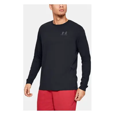 Haut à manches longues et logo sur le côté gauche Under Armour pour homme Noir / Noir S