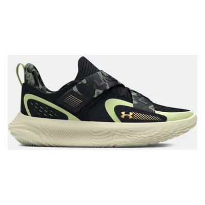 Chaussure de basket Under Armour FUTR X 4 Camo unisexe Noir / Retro Vert / Metallique Or 40