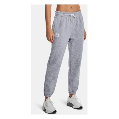 Pantalon de jogging Under Armour Icon Fleece pour femme Mod Gris Light Heather / Blanc M