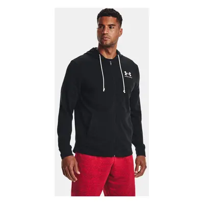 Haut entièrement zippé Under Armour Rival Terry pour homme Noir / Onyx Blanc 3XL