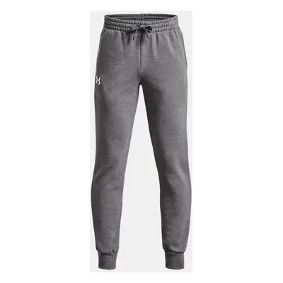 Pantalon de jogging Under Armour Rival Fleece pour garçon Castlerock Light Heather / Blanc YMD (