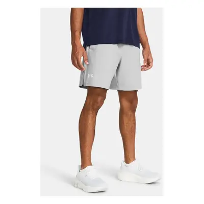 Short non doublé Under Armour Launch 18 cm pour homme Mod Gris / Mod Gris / Blanc S