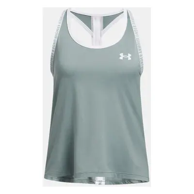 Débardeur Under Armour Knockout pour fille Silica Vert / Blanc YLG (149 - 160 cm)