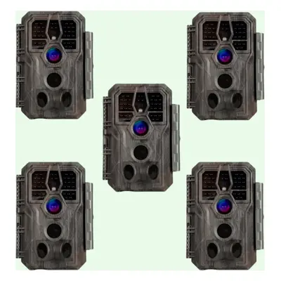 Pack x5 Caméras de Chasse, 32MP 1296P avec Son et Vision Nocturne, IP66 Étanche et No Glow LED I