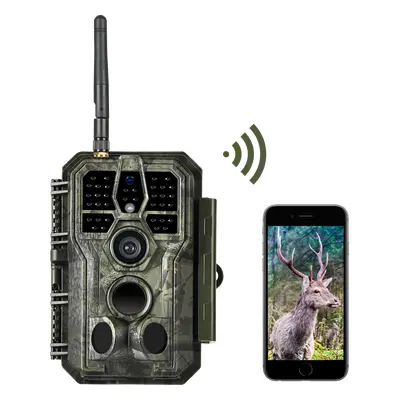 Caméra de Chasse WiFi Bluetooth, 48MP HD 1296P et Vision Nocturne,0.1S Temps de Déclenchement,No