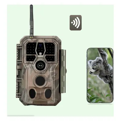 Caméra de Chasse WiFi Bluetooth, 32MP HD 1296P et Vision Nocturne,0.1S Temps de Déclenchement,No