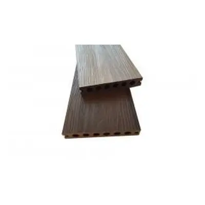 Lame de terrasse BPC, coextrudée, bicolore brune Lame creuse, comme 22 x 136 mm Longueur 4 m