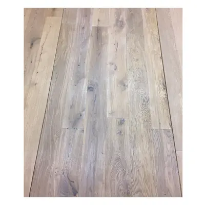 Parquet prêt à poser Chêne Naturel, 14 x 189 x 1860 mm, brossé, huilé blanc, tri rustique / anim