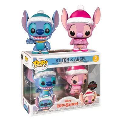 2 PACK WINTER STITCH ET ANGEL / LILO ET STITCH / FIGURINE FUNKO POP / EXCLUSIVE SPECIAL EDITION