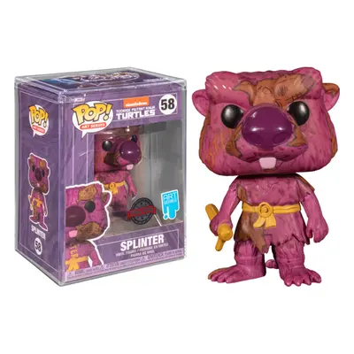 SPLINTER ARTIST WITH POP PROTECTOR / LES TORTUES NINJA / FIGURINE FUNKO POP / EXCLUSIVE SPECIAL 