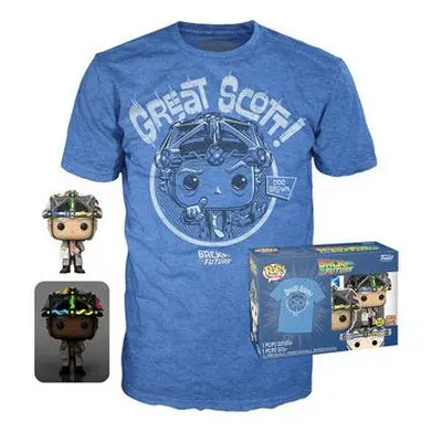 T-SHIRT L AVEC POP DOC WITH HELMET / RETOUR VERS LE FUTUR / FIGURINE FUNKO POP