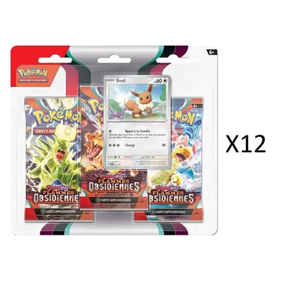 CASE DE 12 TRI PACK FLAMMES OBSIDIENNES EV03 / CARTE POKEMON VF