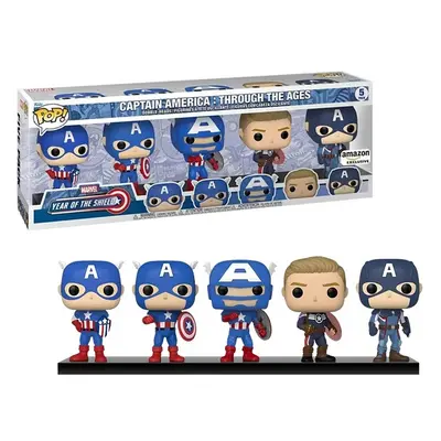 5 PACK CAPTAIN AMERICA / CAPTAIN AMERICA THROUGH THE AGE / FIGURINE FUNKO POP / EXCLUSIVE AMAZON