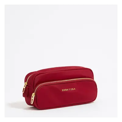 Trousse de toilette double nylon rouge