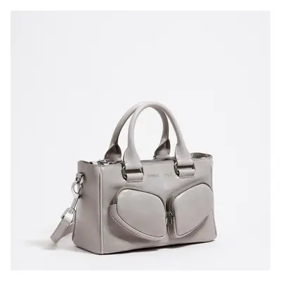 Sac cabas moyen Pocket cuir gris