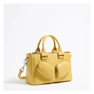 Sac cabas moyen Pocket cuir jaune topaze