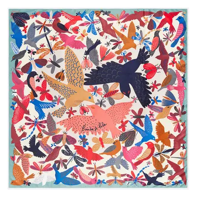 Foulard corail oiseaux et insectes