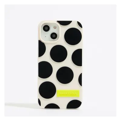 Coque iPhone 15 Plus silicone dots ivoire