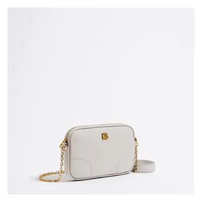 Mini sac bandoulière cuir blanc cassé