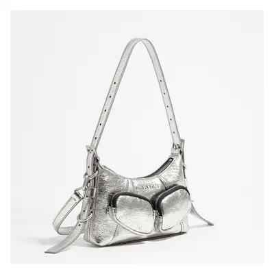 Mini sac hobo Pocket cuir argenté