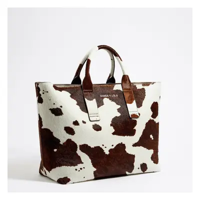 Grand sac shopping cuir print Vache