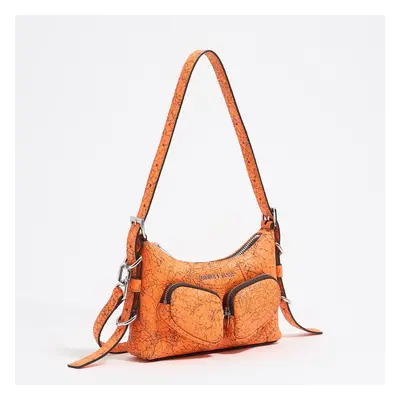 Mini sac hobo Pocket cuir orange fluo