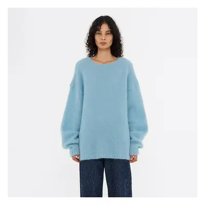 Pull oversize mohair bleu clair