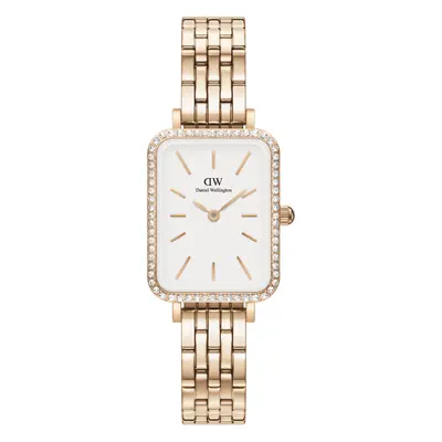 Daniel Wellington DW Montre Quadro Lumine Bezel 5-Link Melrose Rose Gold