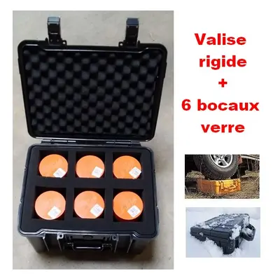 Valise rigide + 6 bocaux en verre grande capacité